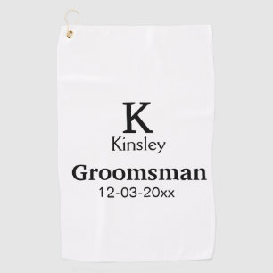 EENVOUDIG MINIMAL jouw naam aangepaste Groomsman t Golfhanddoek