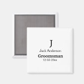 EENVOUDIG MINIMAL jouw naam aangepaste Groomsman t Magneet (Voorkant / Achterkant)