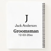 EENVOUDIG MINIMAL jouw naam aangepaste Groomsman t Notitieboek (Achterkant)