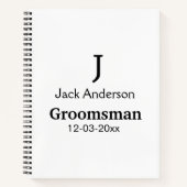 EENVOUDIG MINIMAL jouw naam aangepaste Groomsman t Notitieboek (Voorkant)