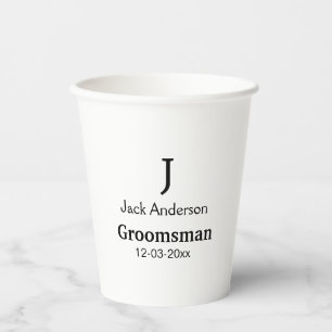 EENVOUDIG MINIMAL jouw naam aangepaste Groomsman t Papieren Bekers