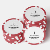 EENVOUDIG MINIMAL jouw naam aangepaste Groomsman t Poker Chips (Opstapeling)