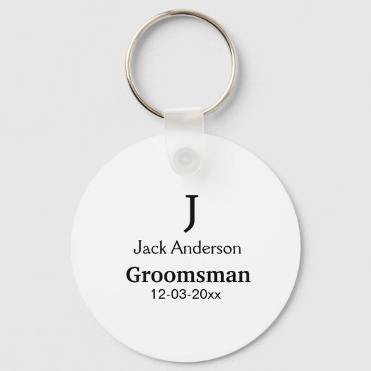 EENVOUDIG MINIMAL jouw naam aangepaste Groomsman t Sleutelhanger (Voorkant)
