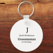 EENVOUDIG MINIMAL jouw naam aangepaste Groomsman t Sleutelhanger (Achterkant)