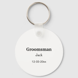 EENVOUDIG MINIMAL jouw naam aangepaste Groomsman t Sleutelhanger
