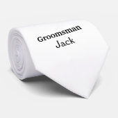 EENVOUDIG MINIMAL jouw naam aangepaste Groomsman t Stropdas (Opgerold)