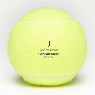 EENVOUDIG MINIMAL jouw naam aangepaste Groomsman t Tennisballen