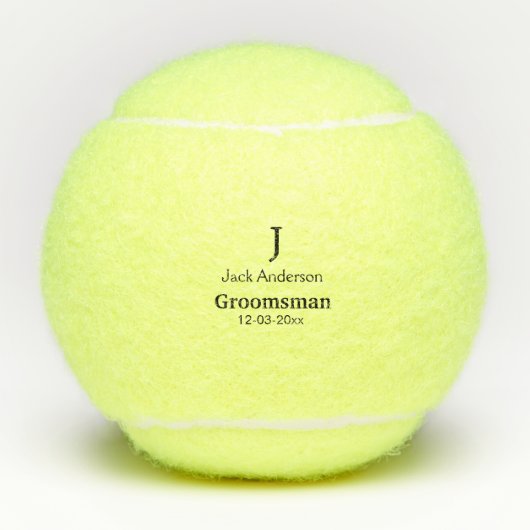 EENVOUDIG MINIMAL jouw naam aangepaste Groomsman t Tennisballen (Voorkant)