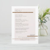 Eenvoudig Minimal Modern Blush Roze Goud Wit Menu Kaart (Staand voorkant)