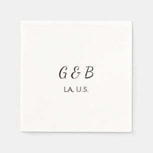 EENVOUDIG MINIMAL voeg je koppel naam tekst toe Servet