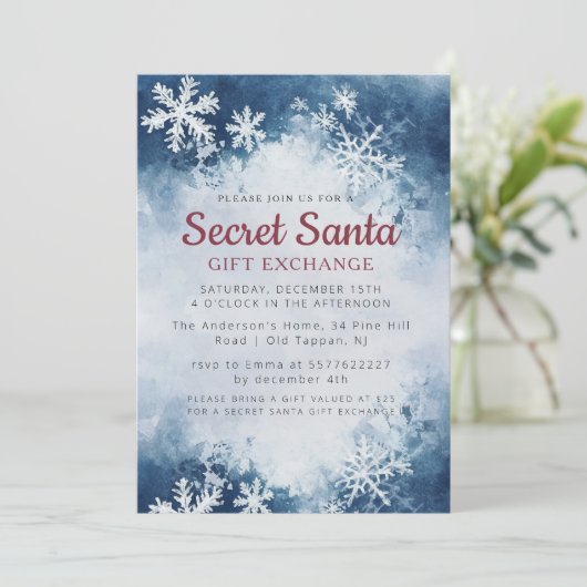 Eenvoudig Minimal Winter Secret Kerstfeest Kaart (Staand voorkant)