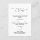 Eenvoudig Minimale details over het script bruilof Informatiekaartje (Voorkant)