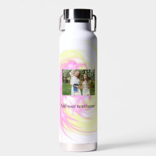 Eenvoudig minimale gele roze vonk voeg fotoglitter waterfles