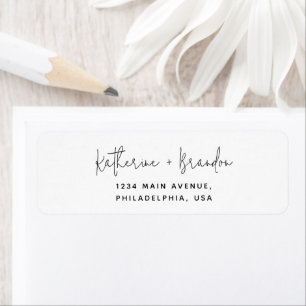 Eenvoudig Minimale Kalligrafie-script bruiloft Etiket