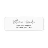 Eenvoudig Minimale Kalligrafie-script bruiloft Etiket (Voorkant)