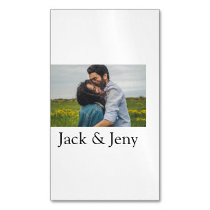 Eenvoudig minimale kleurrijke add name-fototekstka magnetisch visitekaartje