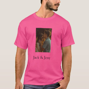Eenvoudig minimale kleurrijke add name-fototekstka t-shirt