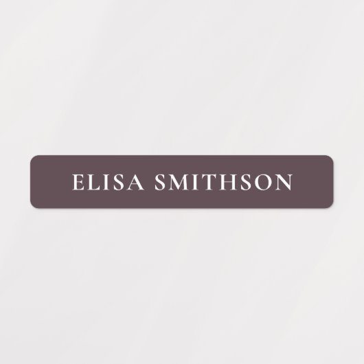 Eenvoudig Minimale Paarse en Tan Add Jouw naam Sch Labels (Design 2)