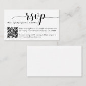 Eenvoudig minimale RSVP Website QR Code Kaart (Voorkant / Achterkant)