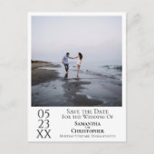 Eenvoudig Minimale Weddenschap Sla de Datum foto o Briefkaart (Voorkant)