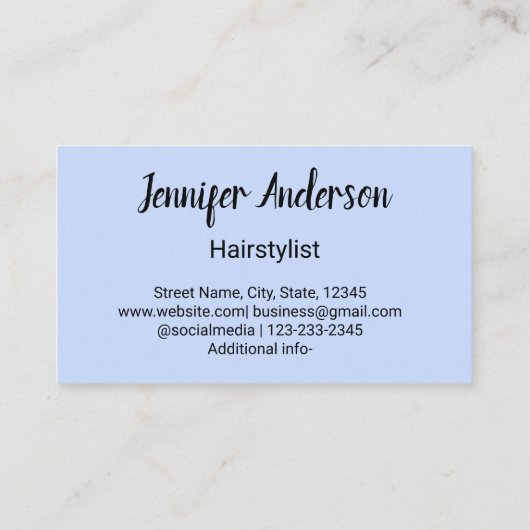 eenvoudig minimalistisch aangepast logo wit haarst contactkaartje (Achterkant)