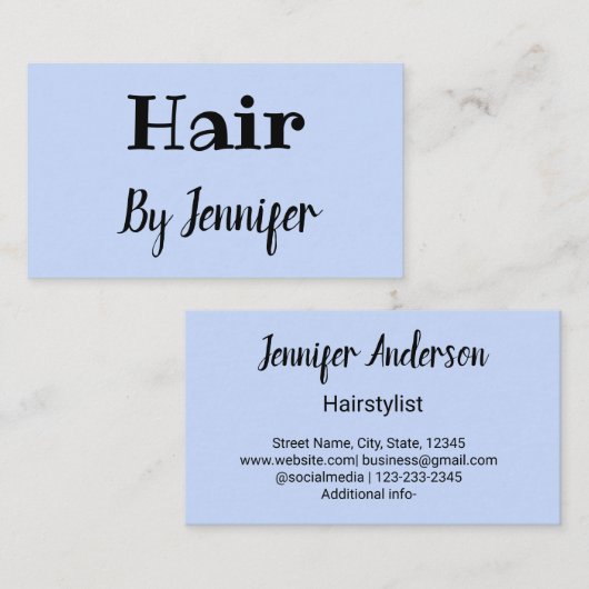 eenvoudig minimalistisch aangepast logo wit haarst contactkaartje (Voorkant / Achterkant)