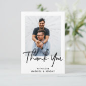 Eenvoudig minimalistisch aangepast script voor fot bedankkaart (Staand voorkant)