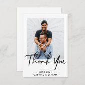 Eenvoudig minimalistisch aangepast script voor fot bedankkaart (Voorkant / Achterkant)