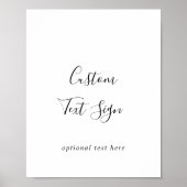 Eenvoudig Minimalistisch Aangepast Tekstbord Poster (Voorkant)