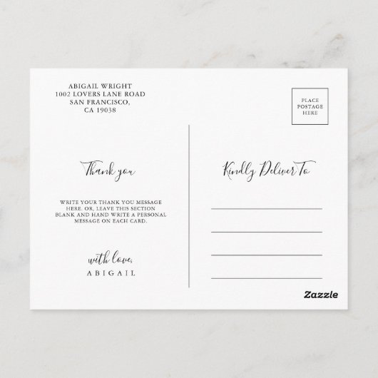 Eenvoudig minimalistisch Afstuderen Afstuderen Har Briefkaart (Achterkant)