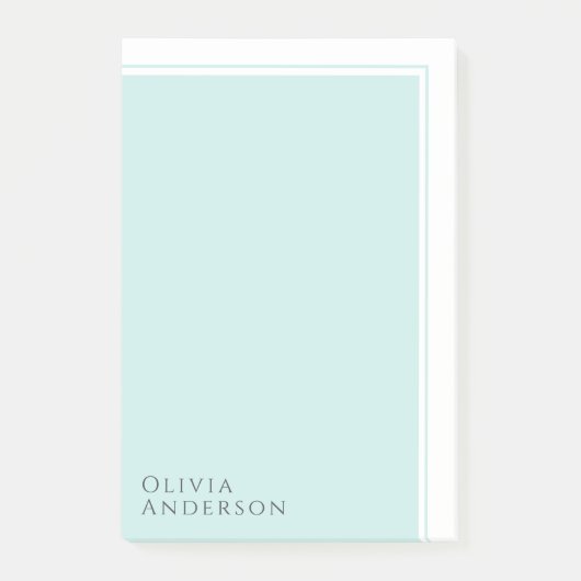 Eenvoudig minimalistisch asqua-kleurenblok post-it® notes (Voorkant)