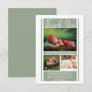 Eenvoudig minimalistisch Baby shower jongen bedank Bedankkaart