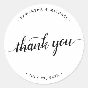 Eenvoudig minimalistisch bedankt voor je huwelijk ronde sticker