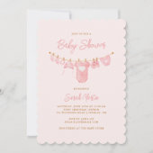 Eenvoudig minimalistisch blauw roze geschulpte Bab Kaart (Voorkant)