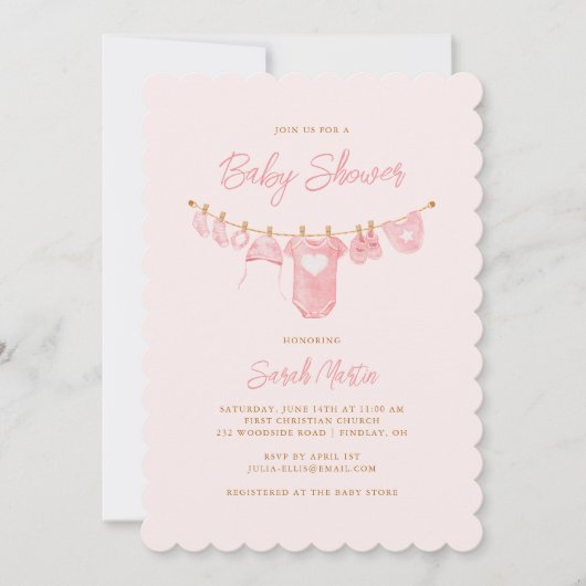 Eenvoudig minimalistisch blauw roze geschulpte Bab Kaart (Voorkant)