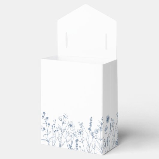Eenvoudig minimalistisch blauw Wildflower Vrijgeze Bedankdoosjes (Geopend)