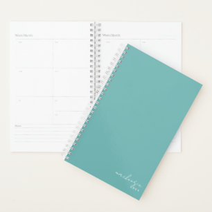 Eenvoudig minimalistisch Blauwgroen Turquoise, per Planner