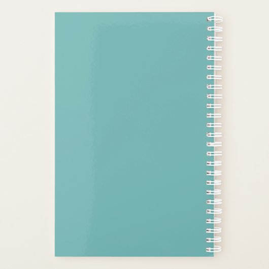 Eenvoudig minimalistisch Blauwgroen Turquoise, per Planner (Achterkant)