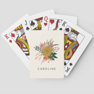 Eenvoudig Minimalistisch Botanisch Bloem Persoonli Pokerkaarten