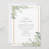 Eenvoudig minimalistisch botanisch huwelijk kaart (Voorkant)