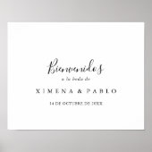 Eenvoudig minimalistisch bruiloft Bienvenidos-teke Poster (Voorkant)