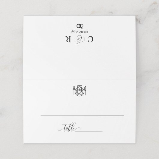 Eenvoudig minimalistisch bruiloft Escort gevouwen (Buitenkant ongevouwen)