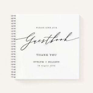 Eenvoudig minimalistisch bruiloft gastenboek notitieboek
