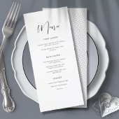 Eenvoudig Minimalistisch bruiloft Menu Black ID523
