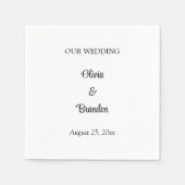 Eenvoudig minimalistisch bruiloft Napkins Servet (Voorkant)