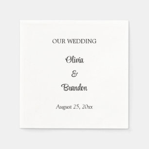 Eenvoudig minimalistisch bruiloft Napkins Servet