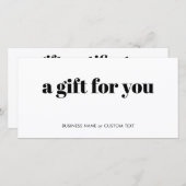 Eenvoudig Minimalistisch Cadeaucertificaat Kleine (Voorkant / Achterkant)