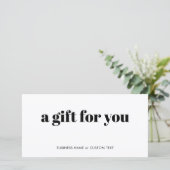 Eenvoudig Minimalistisch Cadeaucertificaat Kleine (Staand voorkant)