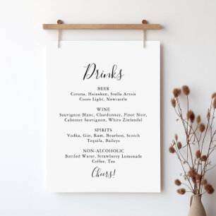 Eenvoudig Minimalistisch Drink-menu Poster