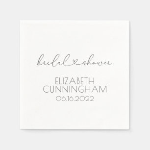Eenvoudig Minimalistisch Elegant Chic Hart Bruidsd Servet